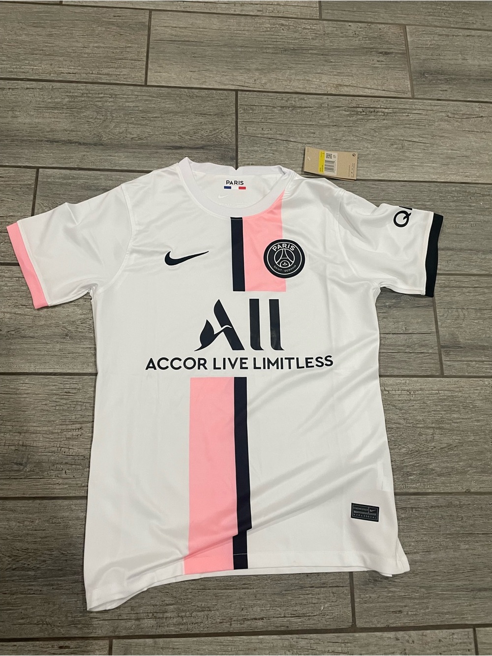 Paris Saint-Germain White & Pink Men's Soccer Jersey by Nike